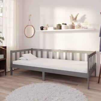Bedbank massief grenenhout grijs 90x200 cm 8720286641385 1