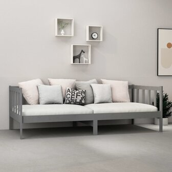 Bedbank massief grenenhout grijs 90x200 cm 8720286641385 3