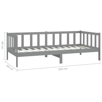 Bedbank massief grenenhout grijs 90x200 cm 8720286641385 8