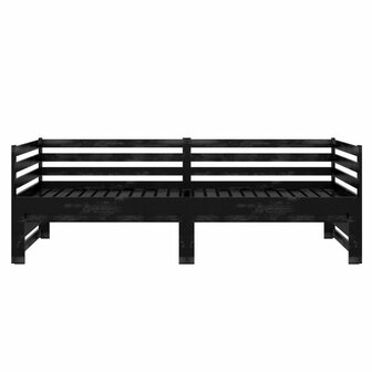 Bedbank uitschuifbaar massief grenenhout zwart 2x(90x200) cm 8720286641651 7