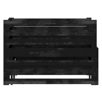 Bedbank uitschuifbaar massief grenenhout zwart 2x(90x200) cm 8720286641651 8