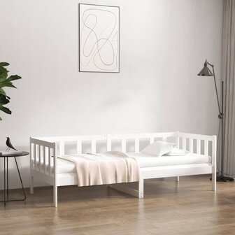 Slaapbank 90x190 cm massief grenenhout wit 8720287133452 1