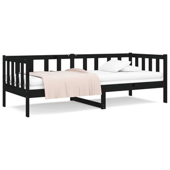 Slaapbank 90x190 cm massief grenenhout zwart 8720287133483 2