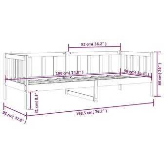 Slaapbank 90x190 cm massief grenenhout zwart 8720287133483 11