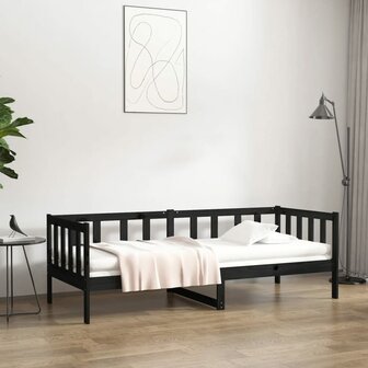 Slaapbank 80x200 cm massief grenenhout zwart 8720287133889 1