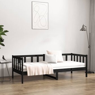 Slaapbank 80x200 cm massief grenenhout zwart 8720287133889 4