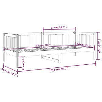 Slaapbank 80x200 cm massief grenenhout zwart 8720287133889 11