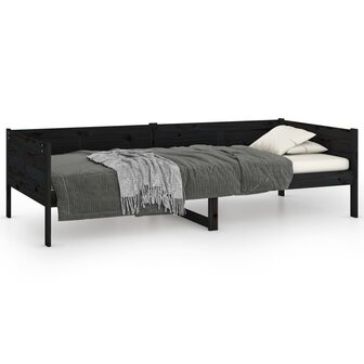 Slaapbank massief grenenhout zwart 90x190 cm 8720287072294 2
