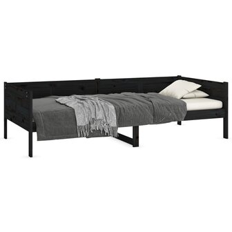 Slaapbank massief grenenhout zwart 90x190 cm 8720287072294 3