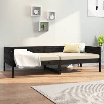Slaapbank massief grenenhout zwart 90x190 cm 8720287072294 7