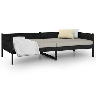 Slaapbank massief grenenhout zwart 90x190 cm 8720287072294 8