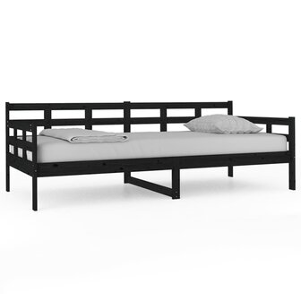Slaapbank massief grenenhout zwart 90x200 cm 8720287073390 2