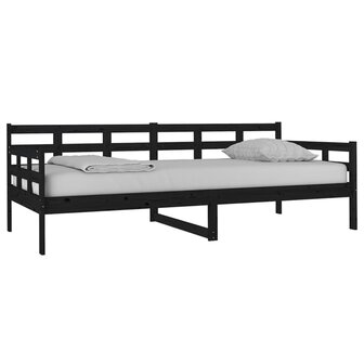 Slaapbank massief grenenhout zwart 90x200 cm 8720287073390 3