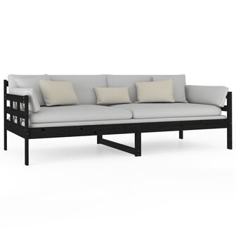 Slaapbank massief grenenhout zwart 90x200 cm 8720287073390 5
