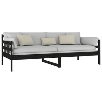 Slaapbank massief grenenhout zwart 90x200 cm 8720287073390 6