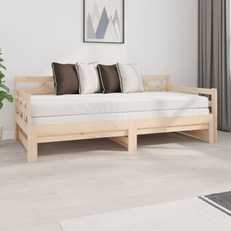 Slaapbank uitschuifbaar massief grenenhout 2x(90x190) cm 8720287073604 1