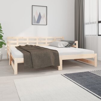 Slaapbank uitschuifbaar massief grenenhout 2x(90x190) cm 8720287073604 3