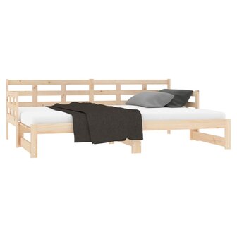 Slaapbank uitschuifbaar massief grenenhout 2x(90x190) cm 8720287073604 5