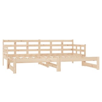 Slaapbank uitschuifbaar massief grenenhout 2x(90x190) cm 8720287073604 8