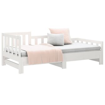 Slaapbank uitschuifbaar 2x(80x200) cm massief grenenhout wit 8720287136255 6