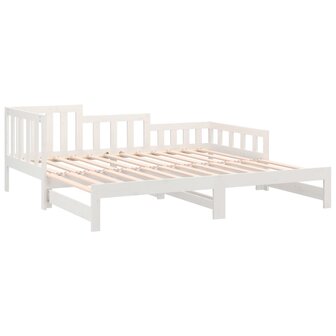Slaapbank uitschuifbaar 2x(80x200) cm massief grenenhout wit 8720287136255 7