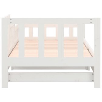 Slaapbank uitschuifbaar 2x(80x200) cm massief grenenhout wit 8720287136255 10