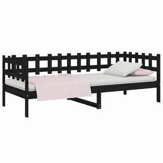 Slaapbank 90x200 cm massief grenenhout zwart 8720287136484 3