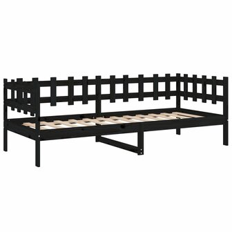 Slaapbank 90x200 cm massief grenenhout zwart 8720287136484 7