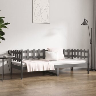 Slaapbank 90x190 cm massief grenenhout grijs 8720287136514 4