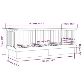 Slaapbank 75x190 cm massief grenenhout honingbruin 8720287214571 11