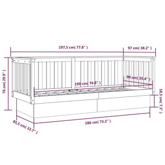 Slaapbank 90x190 cm massief grenenhout 8720287214595 11
