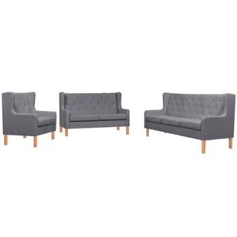Bankstel stof grijs 3-delig 8718475590088 1
