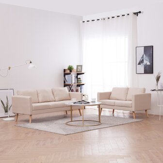 2-delig Bankstel stof cr&egrave;me 8719883666976 1