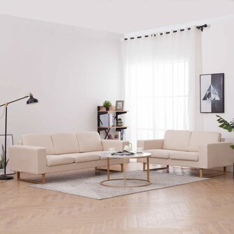 2-delig Bankstel stof cr&egrave;me 8719883667058 1