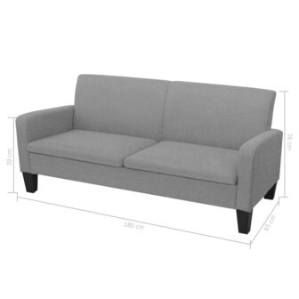 2-delig Bankstel stof lichtgrijs 8719883723563 7