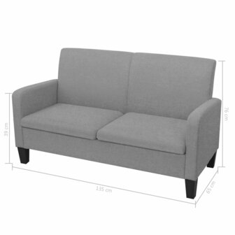 2-delig Bankstel stof lichtgrijs 8719883723563 8