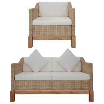 2-delig Bankstel met kussens natuurlijk rattan 8719883731506 1