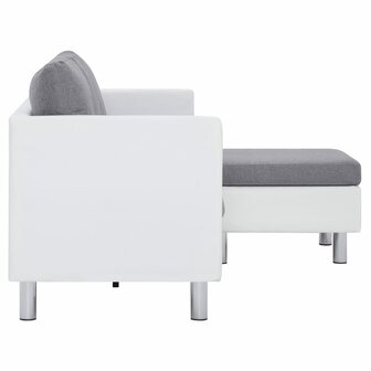 Driezitsbank met kussens kunstleer wit 8719883742458 4
