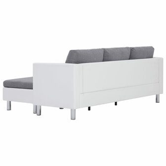 Driezitsbank met kussens kunstleer wit 8719883742458 5