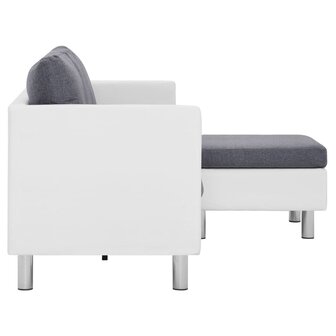 Driezitsbank met kussens kunstleer wit 8719883742465 4