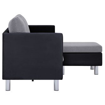 Driezitsbank met kussens kunstleer zwart 8719883742472 4