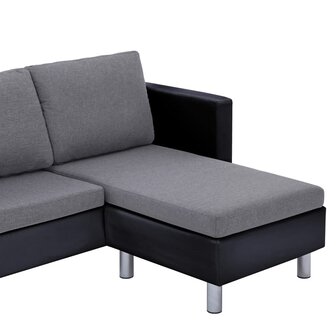 Driezitsbank met kussens kunstleer zwart 8719883742472 6