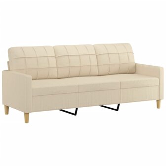Driezitsbank met sierkussens 180 cm stof cr&egrave;mekleurig 8721012057593 4