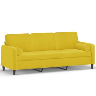 Driezitsbank met sierkussens 180 cm fluweel geel 8721012058644 2
