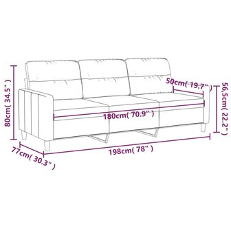 Driezitsbank 180 cm stof bruin 8721012139725 8