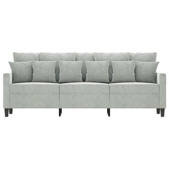 Driezitsbank 180 cm fluweel lichtgrijs 8721012140394 3