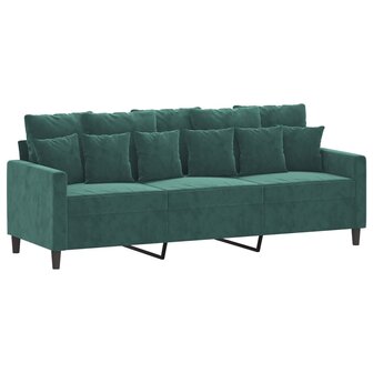 Driezitsbank 180 cm fluweel donkergroen 8721012140417 2