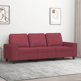 Driezitsbank 180 cm stof wijnrood 8721012141315 1