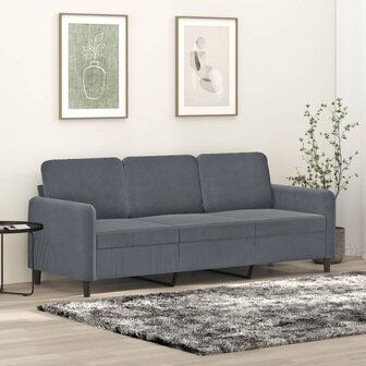 Driezitsbank 180 cm fluweel donkergrijs 8721012141797 1