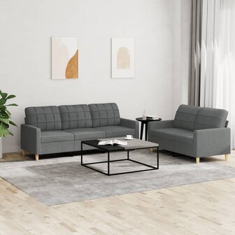 2-delige Loungeset met kussens stof donkergrijs 8721012062740 1